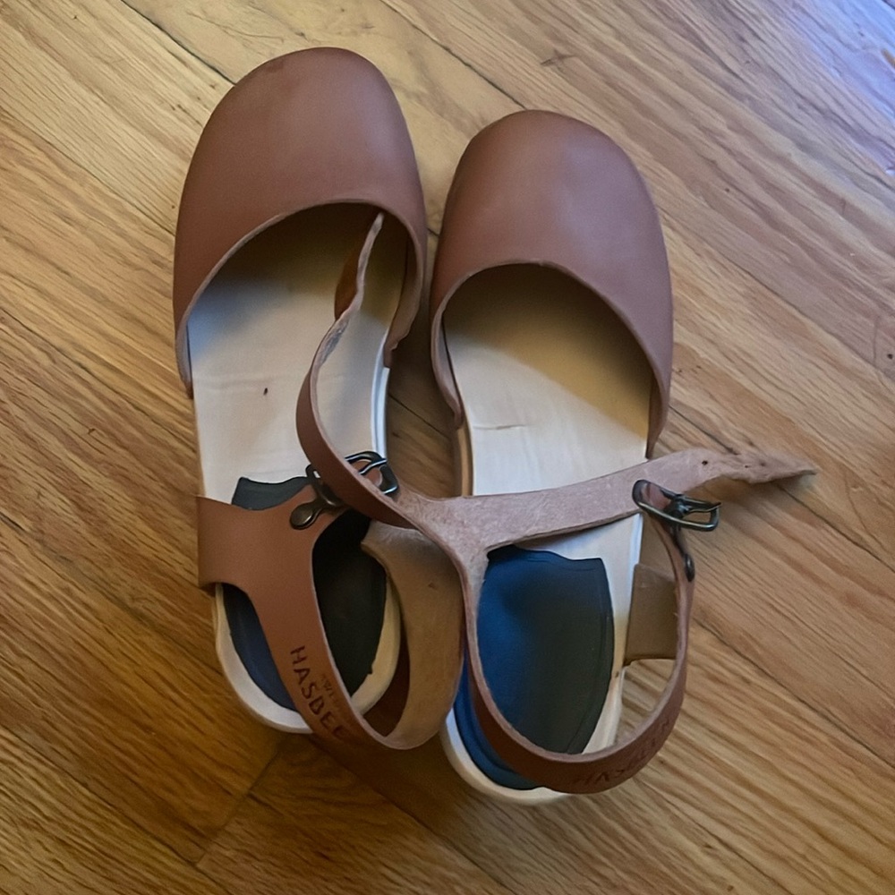 Swedish hasbeens wooden clogs size 6 EU 36